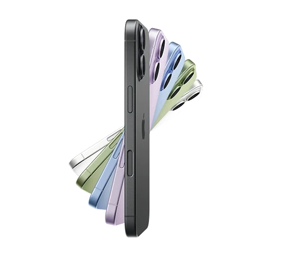 iPhone lineup fanned in five colours